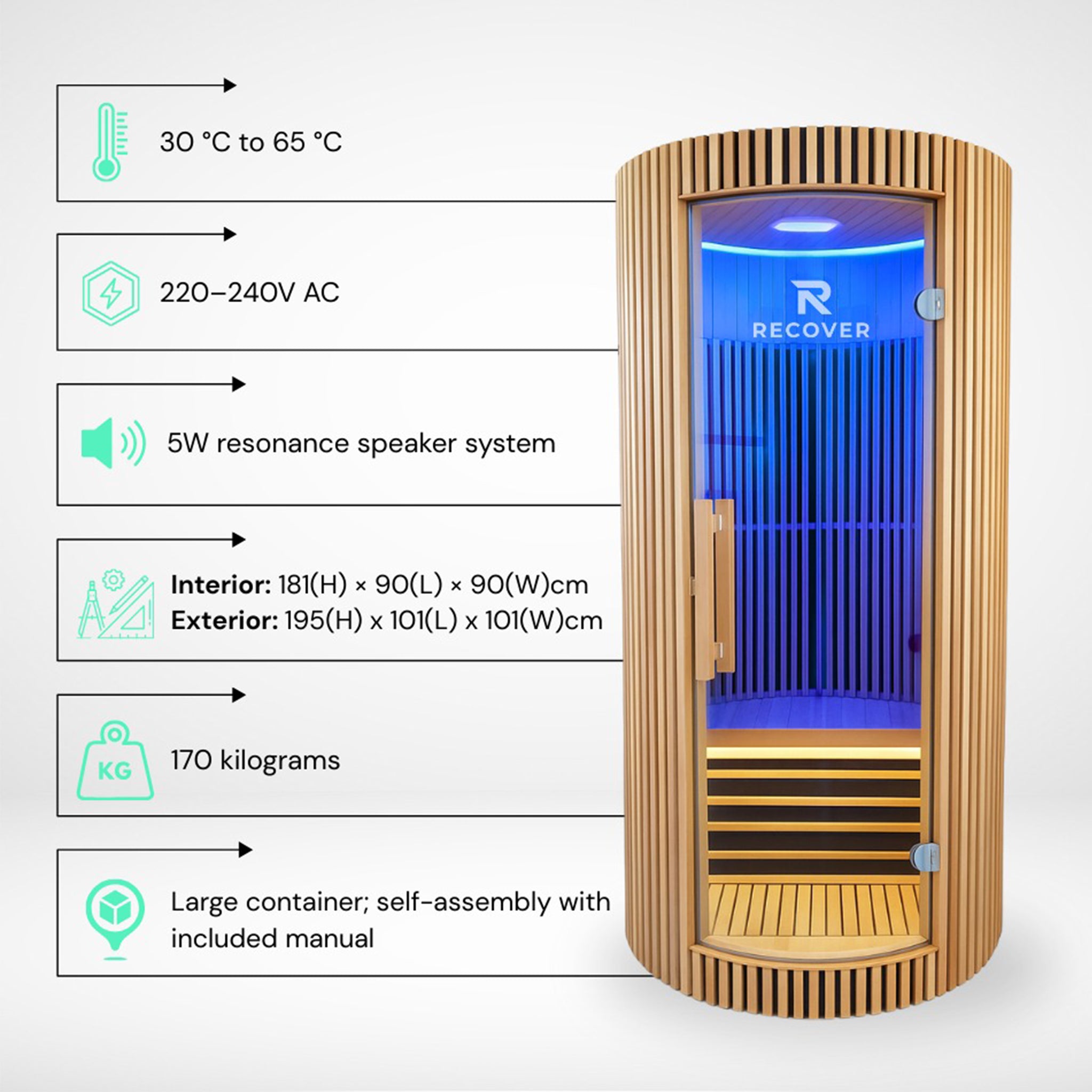 R Sauna - 1 Person Circular Far Infrared Sauna
