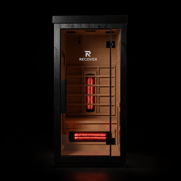 R Sauna Square outdoor far-infrared sauna, customer setup