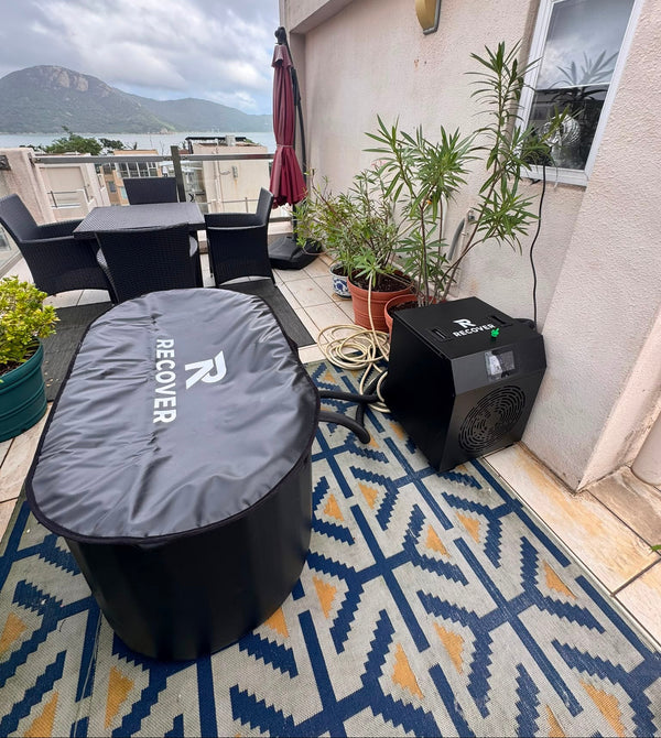 Air Plunge unit installed beside a pool