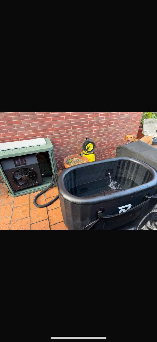 Air Plunge cold plunge tub set up at home