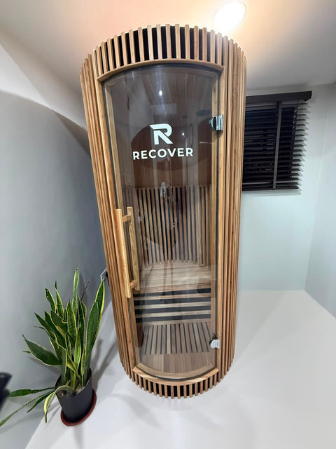 R Sauna Circle beside a plant in a home in Singapore