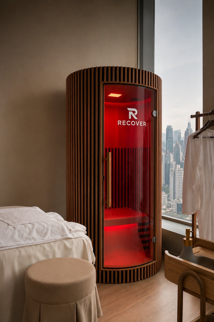 R Sauna Circle in a treatment room at Be Earth Wellness