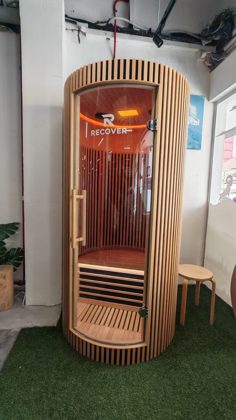 R Sauna Circle in the Recover showroom in Singapore